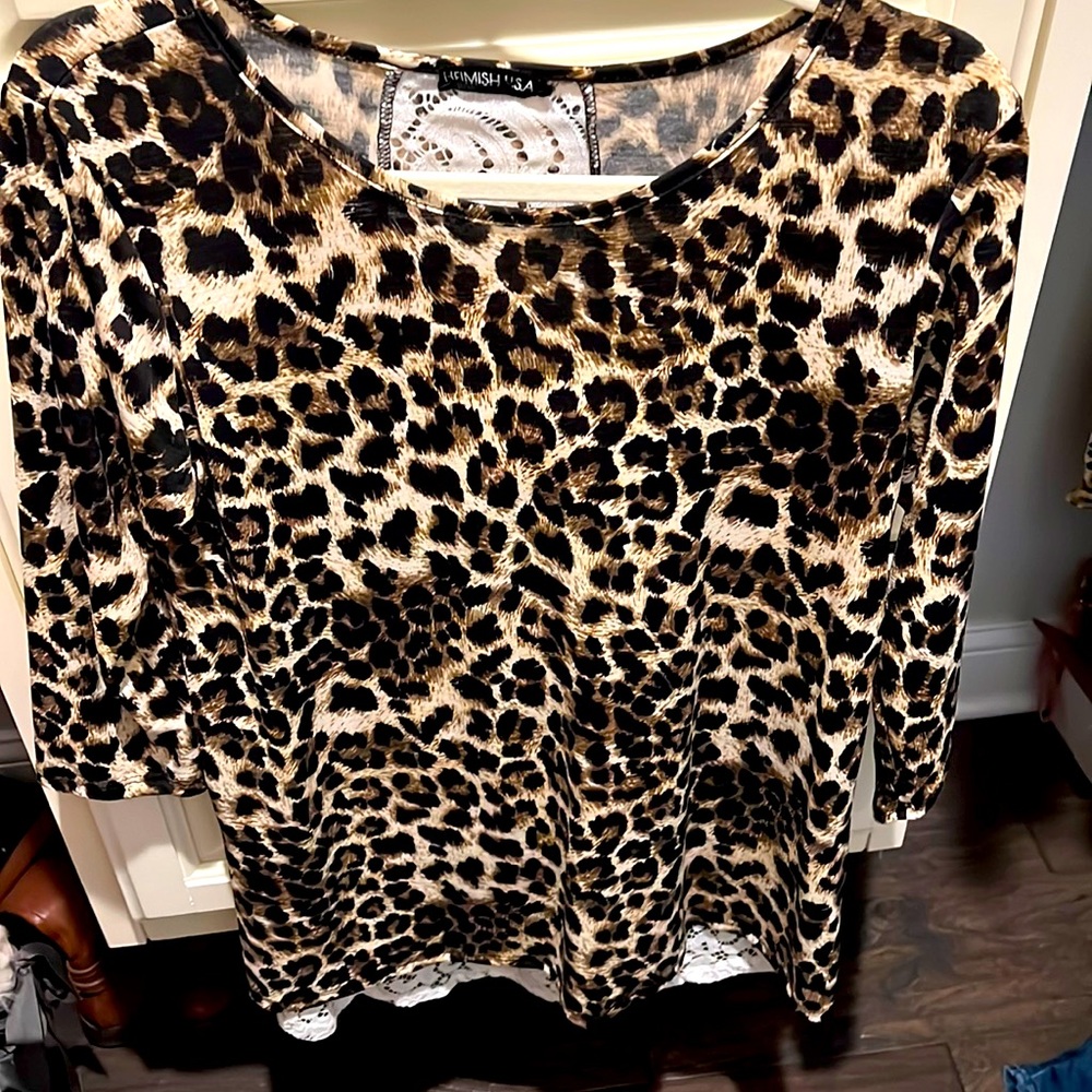 Leopard and lace top!